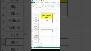 Find Most Repeated Value in Excel | Easy Tutorial #excel