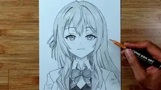 How to Draw Anime Girls Simple | Drawing Arya In Roshidere #700 | Cong Dan Art