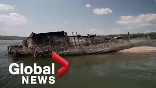 Europe drought: Low water on Danube river reveals sunken WW2 German warships