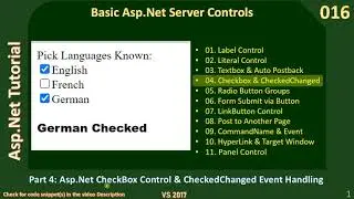 Basic Controls | Part 4 - CheckBox & CheckedChanged | Asp Net Tutorial #016