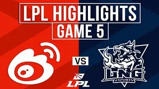 WBG vs LNG Highlights Game 5 | LPL 2024 Summer Playoffs | Weibo Gaming vs LNG Esports