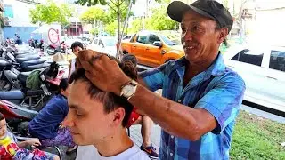 2$ Weird Street Barber Massage in Vietnam, Ho Chi Minh | ASMR