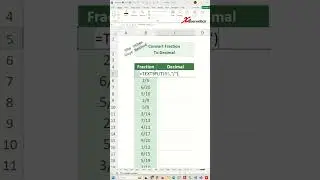 How to convert fraction to decimal... alternate way - Excel Tips and Tricks