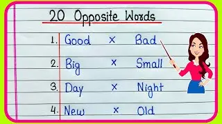 20 Opposite words | Opposite Words | Opposite Words in English | Antonyms | Opposite Words 20