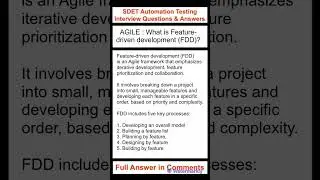 AGILE : What is Feature-driven development (FDD)? SDET Automation Testing Interview