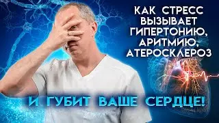 Как стресс вызывает гипертонию, аритмию и атеросклероз!