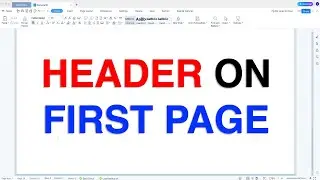 How To Put Header On First Page Only In WPS