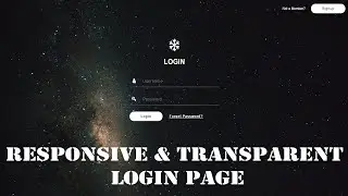 Responsive transparent login page (login form) using html and css