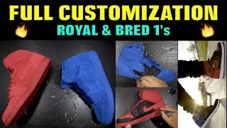 FULL CUSTOMIZATION SUEDE ROYAL & BRED 1's!!