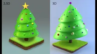 Quick Tutorial : 3D Game Asset Modelling & Rendering (Christmas tree)