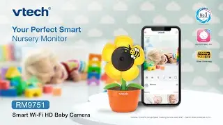 VTech RM9751 1080p WiFi Yellow Daisy Remote Access Video Baby Monitor with Night Light