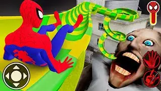 SpiderMan VS Granny - Funny Water Slides in Granny House