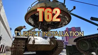 T62 (Syrian) turret installation/ Установка башни на Т62.