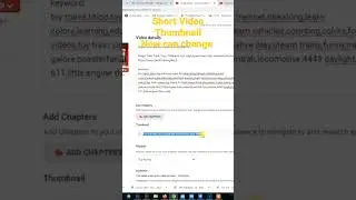 how to change short video thumbnail #shorts