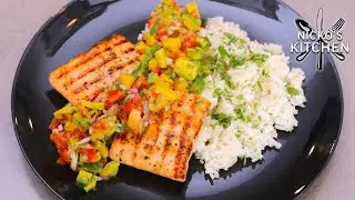 Grilled Salmon with Mango Salsa & Rice | Summer Vibes Recipe