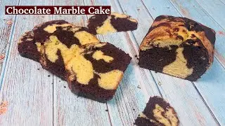 Easy and quick Chocolate Vanilla Marble Cake | Spongiest Marble Cake