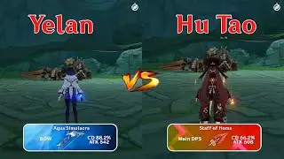 Yelan vs HuTao!!! Who is the best!! team comp!! gameplay COMPARISON