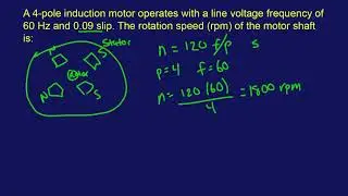 FE Mechanical Exam Practice Problem #23: "A 4-pole induction motor operates with a line voltage..."