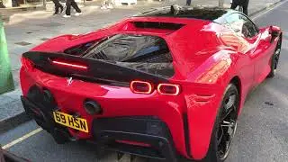 POWERFUL Ferrari SF90 Stradale Exhaust SOUND Sets Off Car Alarms On The Street! |Supercars In London