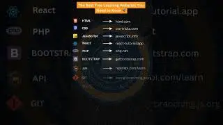 TOP FREE LEARNING WEBSITES #html #css #javascript #php #react #bootstrap #api #github #mysql #links