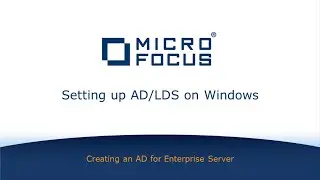 Support | Enterprise Server - Setting up AD/LDS  on Windows