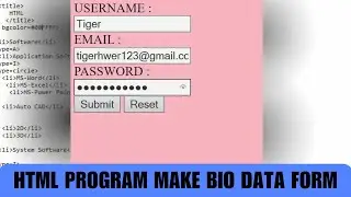 HTML PROGRAM MAKE BIO FORM !