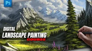 How to paint a Landscape Digital Painting Tutorial (time-lapsed)