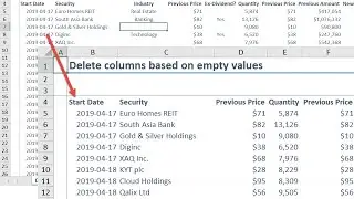 Deleting columns based on a cell value