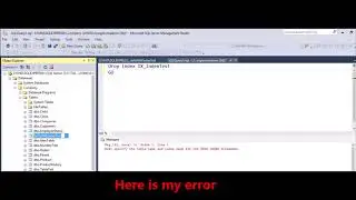 MSSQL - FIx Error -  Must specify the table name and index name for the DROP INDEX statement