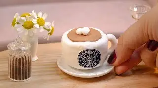 Fancy Miniature STARBUCKS CAKE Decorating | DIY Miniature Brand Cake Decorating | Tiny Cakes