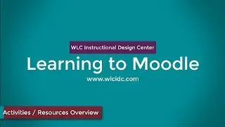 Learning to Moodle - Activity and Resource Overview