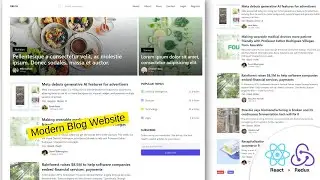 Modern Blog Website using React JS, Redux Toolkit and Tailwind CSS