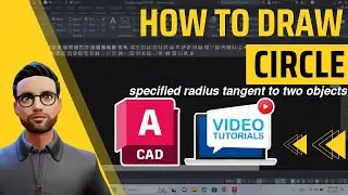 How to create a circle with a specified radius tangent to two objects in AutoCAD | Quick tutorial