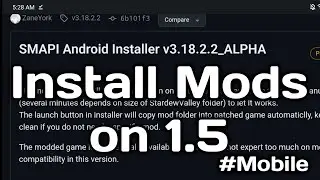 How to Install Stardew Valley Mods on Smapi Alpha Mobile 1.5