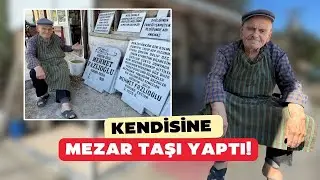 Gören hem ürküyor hem de şaşırıyor! Kendisi için 2 ayrı mezar taşı yaptı