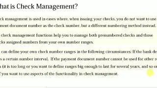 SAP FI - Check Management System (House Bank and Check Lot)