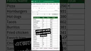 Excel এ গুন করুন Product ফাংশন দিয়ে 😀 #excelshorts