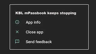 How To Fix KBL mPassbook App Keeps Stopping problem Solution in Android Phone