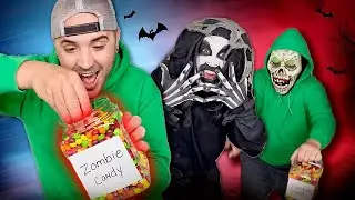 Eating Zombie candy with monster 👻🤣