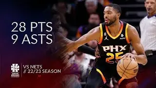 Mikal Bridges 28 pts 9 asts vs Nets 22/23 season