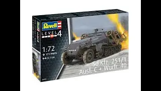 Sd kfz 251/1 Ausf C + Wurfr 40- германский транспортер. Обзор модели Revell в 1/72 масштабе.