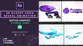 3D Glossy Logo Reveal Animation in AE  | NoPlugins