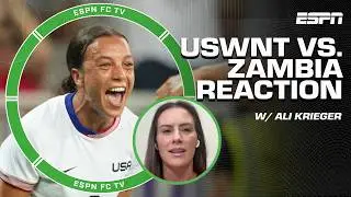 USWNT DOMINATE Zambia in Olympics Tournament 😤 This is who we want to see! - Ali Krieger | ESPN FC