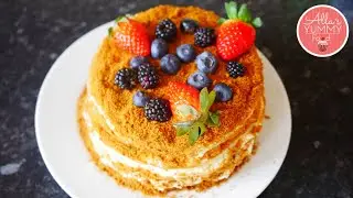 How to make No-Bake Honey Cake (No Oven Required) | Honey Cake Recipe | Medovik