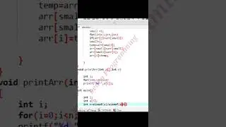 Selection Sort Program{Using Function} in C 