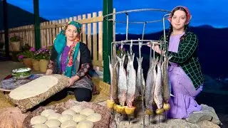 Cooking Caspian Fishs In Tandoor And Baking Taftoon Bread In A Mountain Village