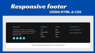 Responsive Footer Design Using HTML and CSS