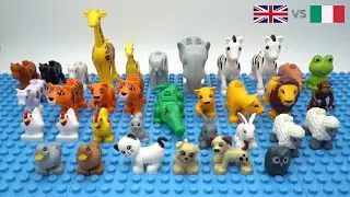 ELEFANTE GIRAFFA LEONE LEONESSA ZEBRA IPPOPOTAMO COCCODRILLO CANE GATTO / ANIMALI LEGO DUPLO LEGOLA