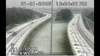 SNOW IN FLORIDA!: Snow covers the highway in Escambia County as winter storm hits state