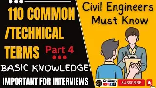 technical terms that civil engineer must know|Important points for civil engineers|civil basics